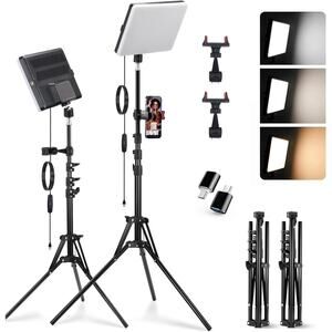 2 Pack LED Video Light Kit Studio 2700-7500K Dimmable Photo Tripod Photography